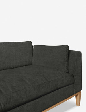 Inner corner of the Charleston charcoal right-facing sectional sofa