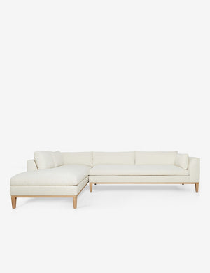 Charleston ivory left-facing sectional sofa with oversized cushions