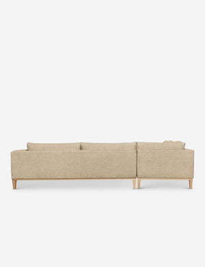 Back of the Charleston linen left-facing sectional sofa