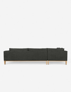 Back of the Charleston charcoal left-facing sectional sofa