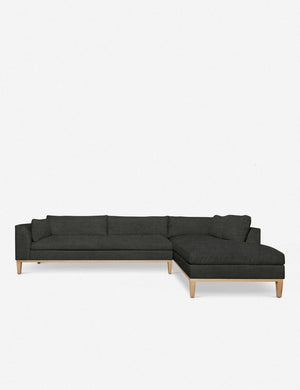 Charleston charcoal right-facing sectional sofa with oversized cushions