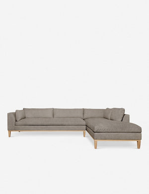 Charleston flannel right-facing sectional sofa with oversized cushions