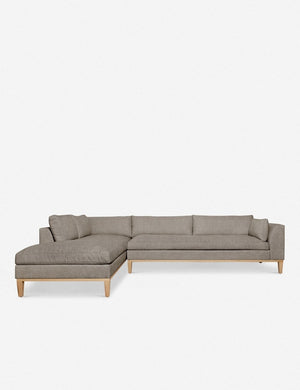 Charleston flannel left-facing sectional sofa with oversized cushions