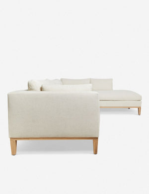 Side of the Charleston ivory right-facing sectional sofa