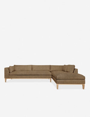 Charleston pebble right-facing sectional sofa with oversized cushions
