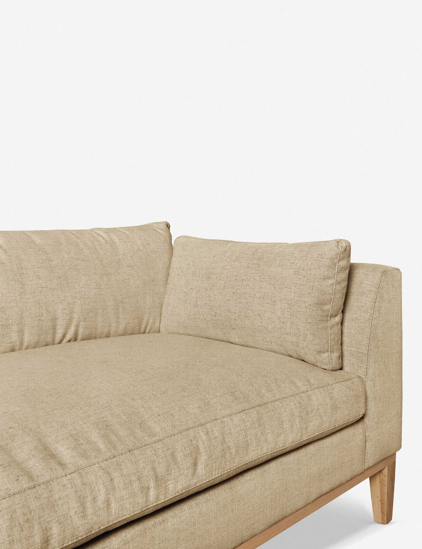 #size::103-w #size::115-w #size::127-w #size::139-w #color::linen #size::151-w #configuration::right-facing | Inner corner of the Charleston linen right-facing sectional sofa