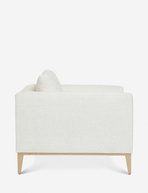 Side of the Charleston ivory linen accent chair