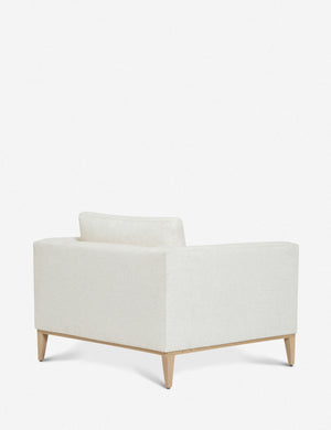 Angled rear-view of the Charleston ivory linen accent chair