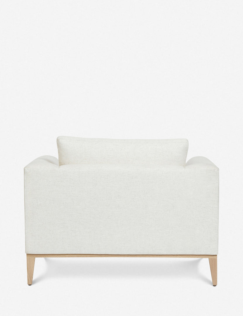 #color::ivory | Rear view of the Charleston ivory linen accent chair
