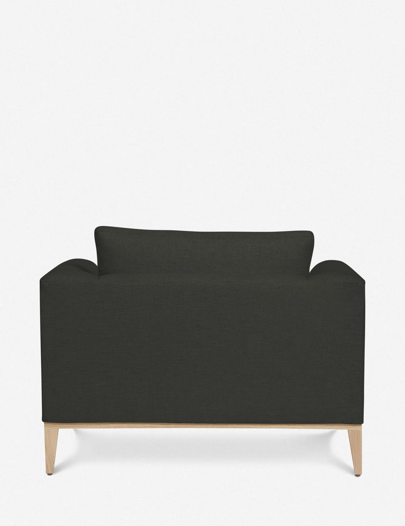#color::charcoal | Rear view of the Charleston Charcoal linen accent chair