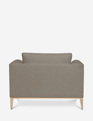 Rear view of the Charleston Flannel gray linen accent chair