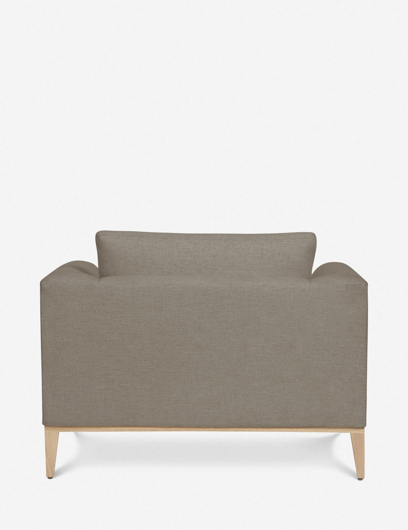 #color::flannel | Rear view of the Charleston Flannel gray linen accent chair