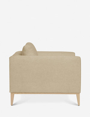 Side of the Charleston Natural Linen accent chair