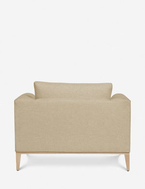 Rear view of the Charleston Natural Linen accent chair