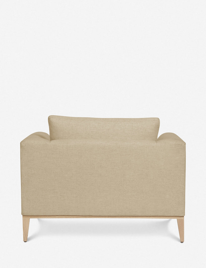 #color::linen | Rear view of the Charleston Natural Linen accent chair