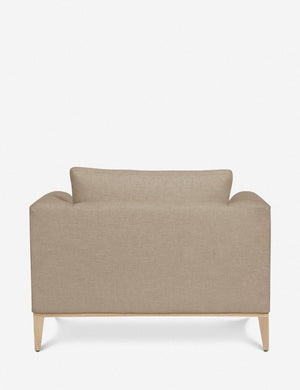 Rear view of the Charleston Pebble gray linen accent chair