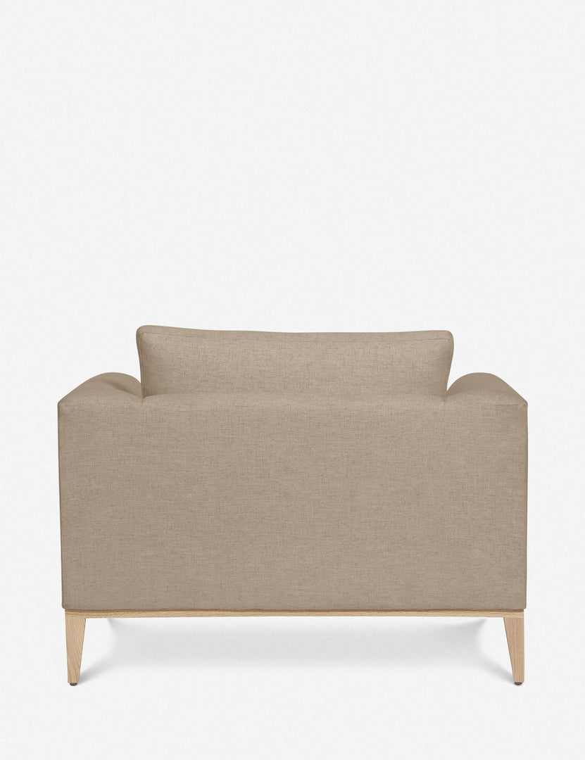#color::pebble | Rear view of the Charleston Pebble gray linen accent chair