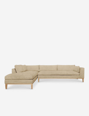 Charleston linen left-facing sectional sofa with oversized cushions
