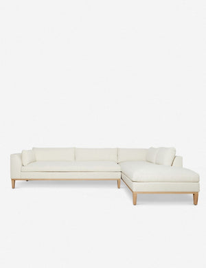 Charleston ivory right-facing sectional sofa with oversized cushions