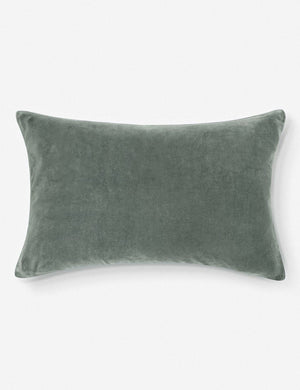 Charlotte Shale Blue Lumbar Velvet Pillow