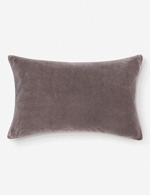 Charlotte Warm Gray Lumbar Velvet Pillow