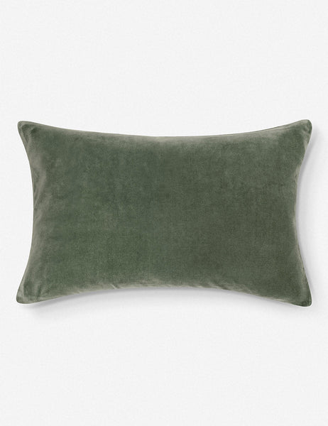 #color::moss #style::lumbar | Charlotte Moss Green Lumbar Velvet Pillow