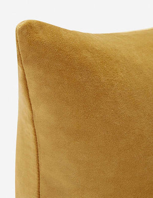 Corner of Charlotte Mustard Yellow Square Velvet Pillow