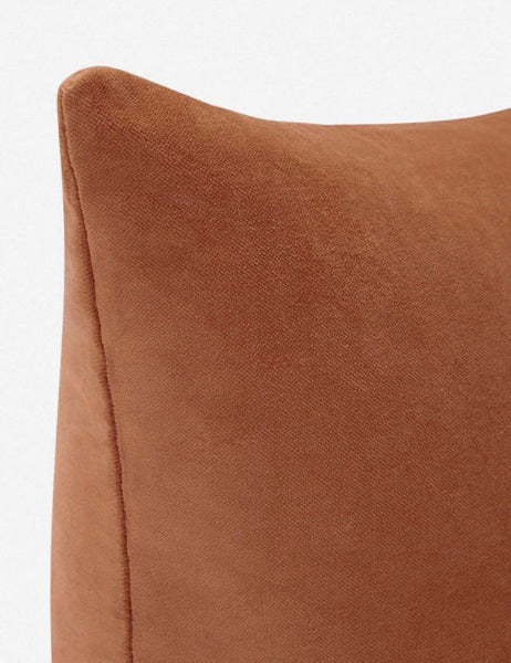 #color::burnt-orange #style::square | Corner of Charlotte Burnt Orange Square Velvet Pillow