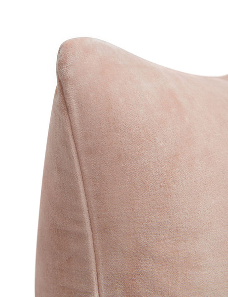 #color::rosewater #style::square | Corner of Charlotte Rosewater Pink Square Velvet Pillow