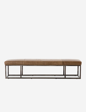 Kabina brown leather upholstered bench