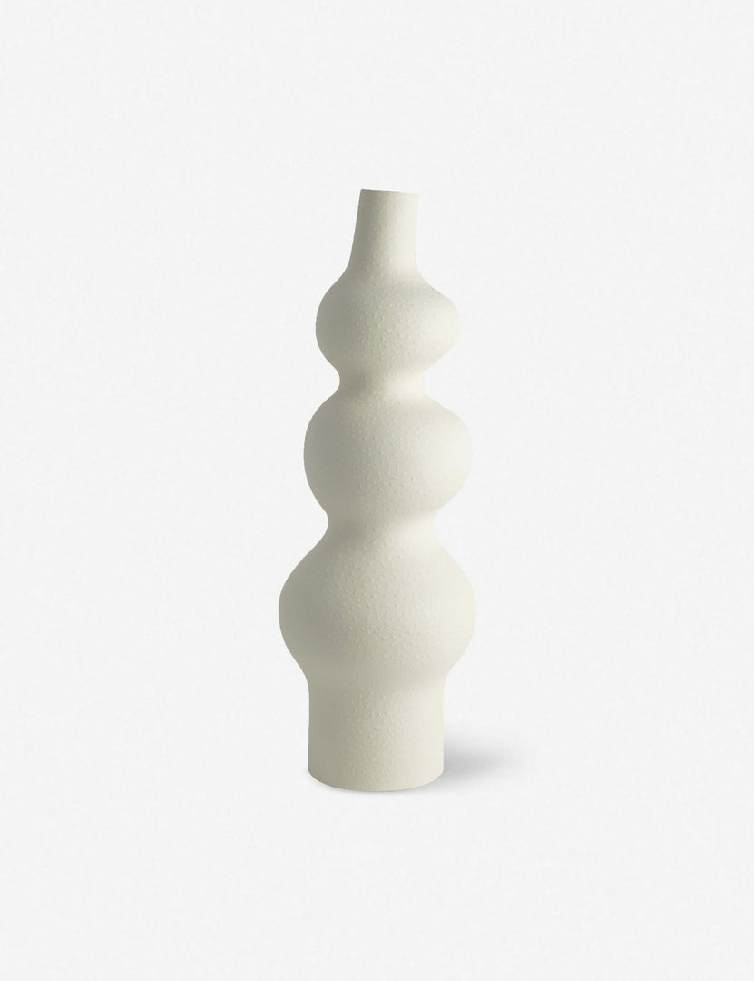 #color::matte-white | Lemieux et Cie Pasteur matte white geometric curved Floor Vase