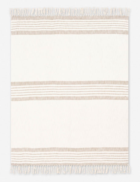 #color::taupe | Elulia woven two-tone taupe throw with fringed ends