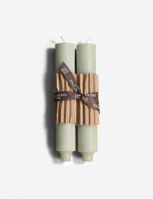 Cera Beeswax Column Candles by Greentree Home in sage green