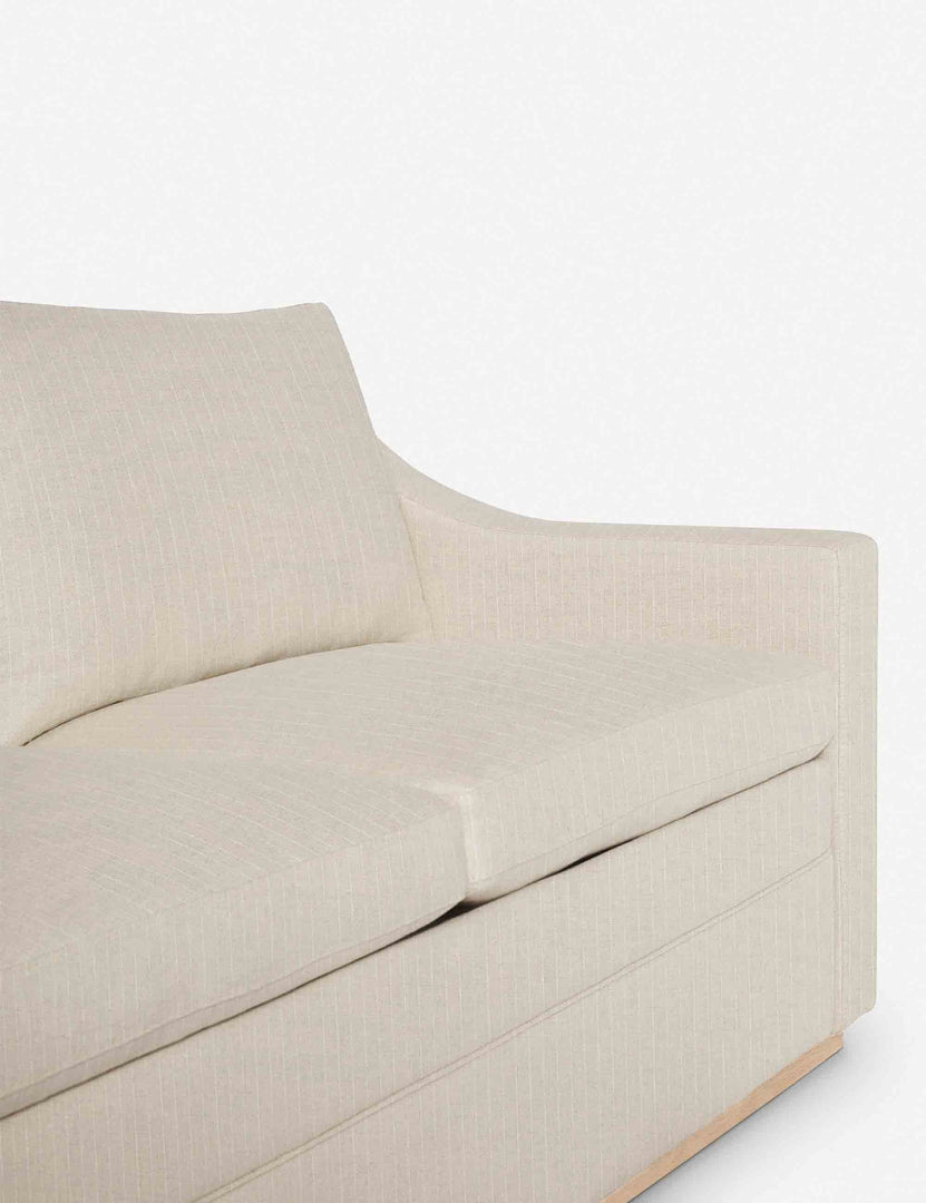 #size::king #color::stripe #size::queen | Close up of the Coniston Stripe Linen Sleeper Sofa