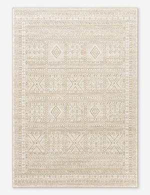 Luisa neutral-toned durable rug with geometric patterns in a mosaic tiled effect
