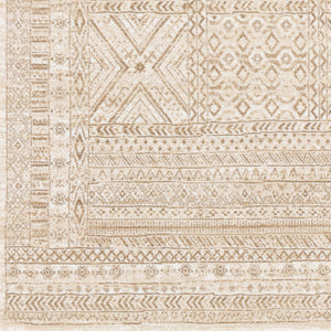 Close-up of the intricate design on the corner of the Luisa rug