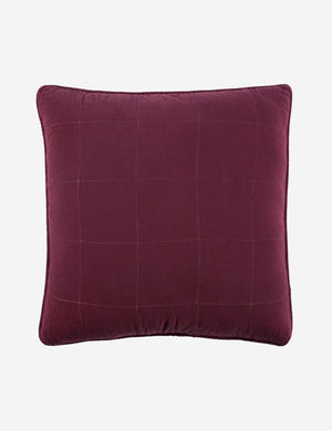 Antwerp Large Quilted Euro Bordeaux Sham by Pom Pom at Home