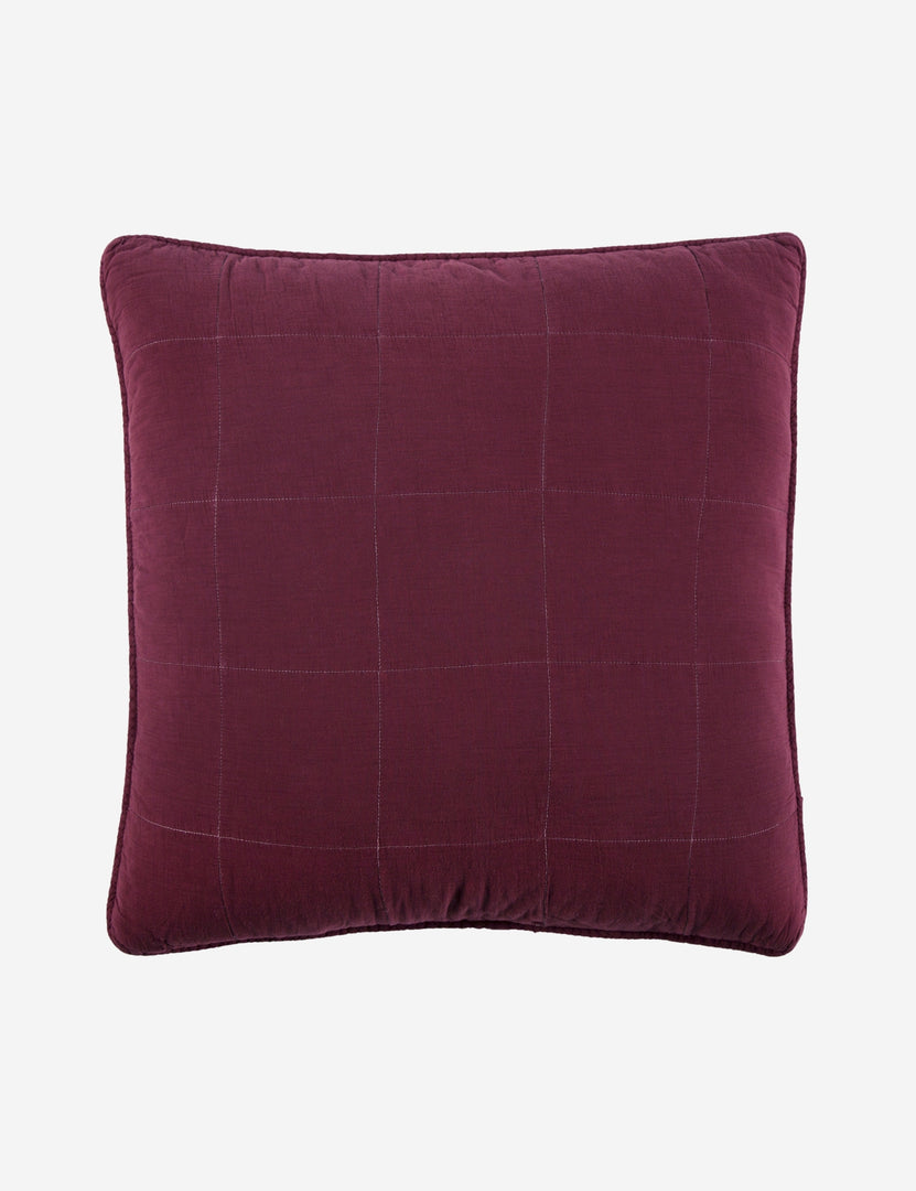 #color::bordeaux | Antwerp Large Quilted Euro Bordeaux Sham by Pom Pom at Home