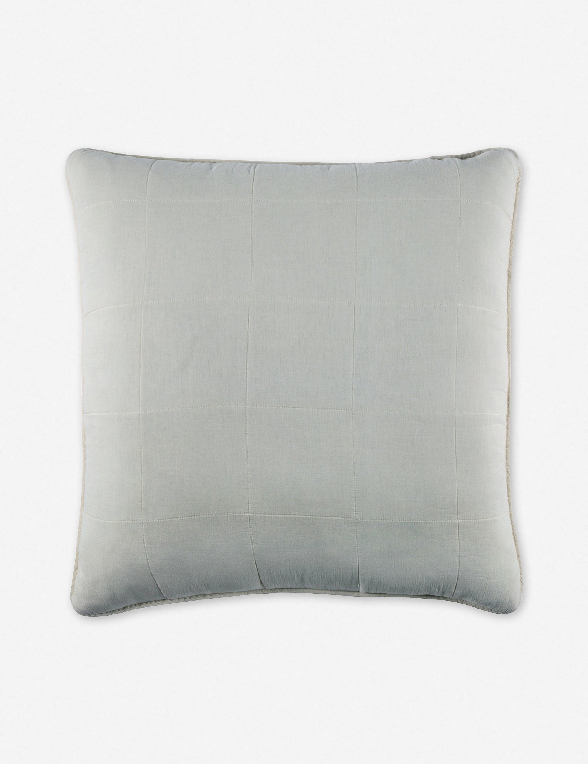 #color::sky | Antwerp Large Quilted Euro light gray Sham by Pom Pom at Home