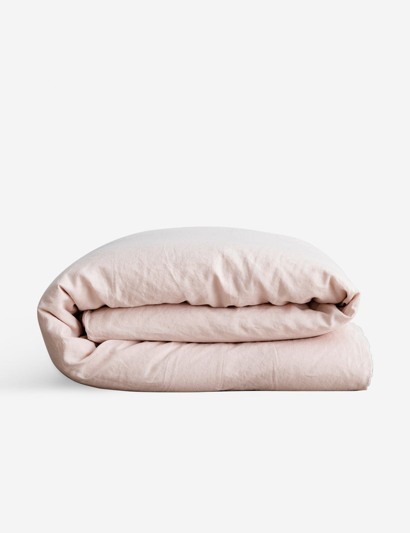 #color::blush #size::queen #size::king | European Flax Linen blush pink Duvet Cover by Cultiver