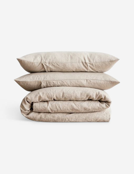 #color::natural #size::queen #size::king #size::twin #size::cal-king | European Flax Linen natural Duvet Set by Cultiver