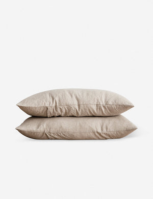 Set of two european flax linen natural pillowcases by cultiver