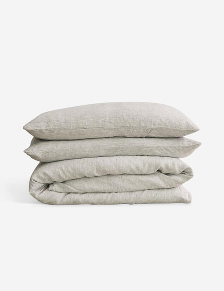 #color::pinstripe #size::queen #size::king #size::twin #size::cal-king | European Flax Linen pinstripe Duvet Set by Cultiver
