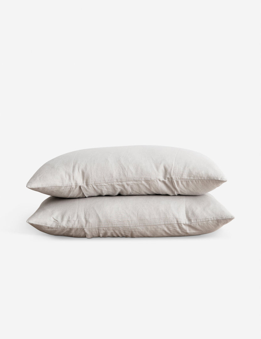 #color::smoke-gray #size::king #size::standard #size::euro-sham | Set of two european flax linen smoke gray pillowcases by cultiver