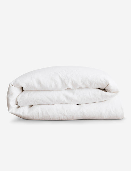 #color::white #size::king #size::queen  | European Flax Linen white Duvet Cover by Cultiver
