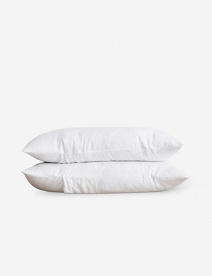 Set of two european flax linen white pillowcases by cultiver