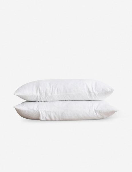 #color::white #size::standard #size::king | Set of two european flax linen white pillowcases by cultiver