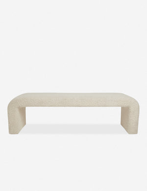Tate cream boucle upholstered bench.