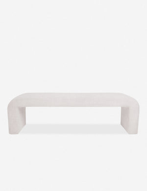Tate white velvet upholstered bench.