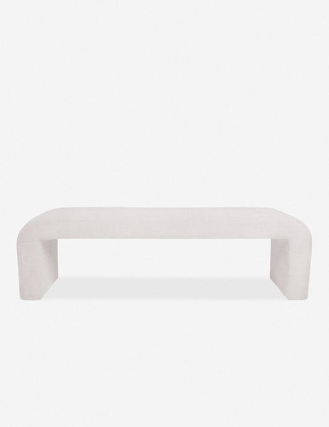 #color::white | Tate white velvet upholstered bench.